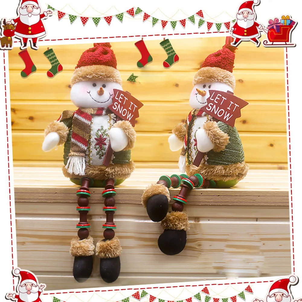 

Christmas Decorations Santa Xmas Tree Toy Claus Sitting Porcelain Home Desktop Decorative Cute Gift Snowman Christmas Ornament