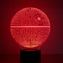 3D ночник для детей подарок Игрушка 3D новинка свет Звездные войны Звезда смерти 7 цветов Изменение USB СВЕТОДИОДНЫЙ светильник