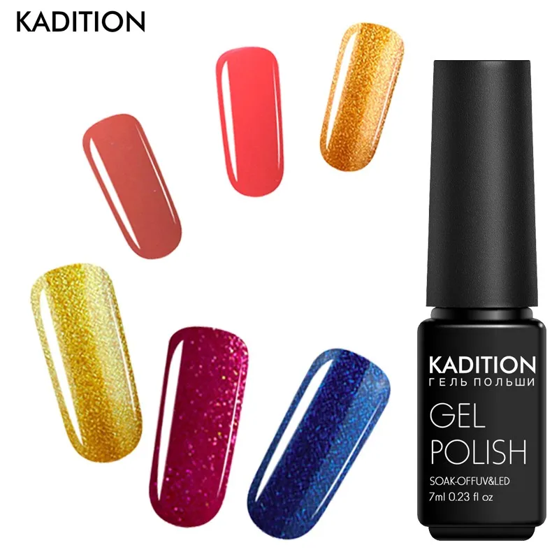 KADITON One Step 3 In 1 Fashion Gel Nail Polish Lucky Pure Color Hybrid Varnishes 7ML Long Lasting UV Soak Off Lacquer | Красота и