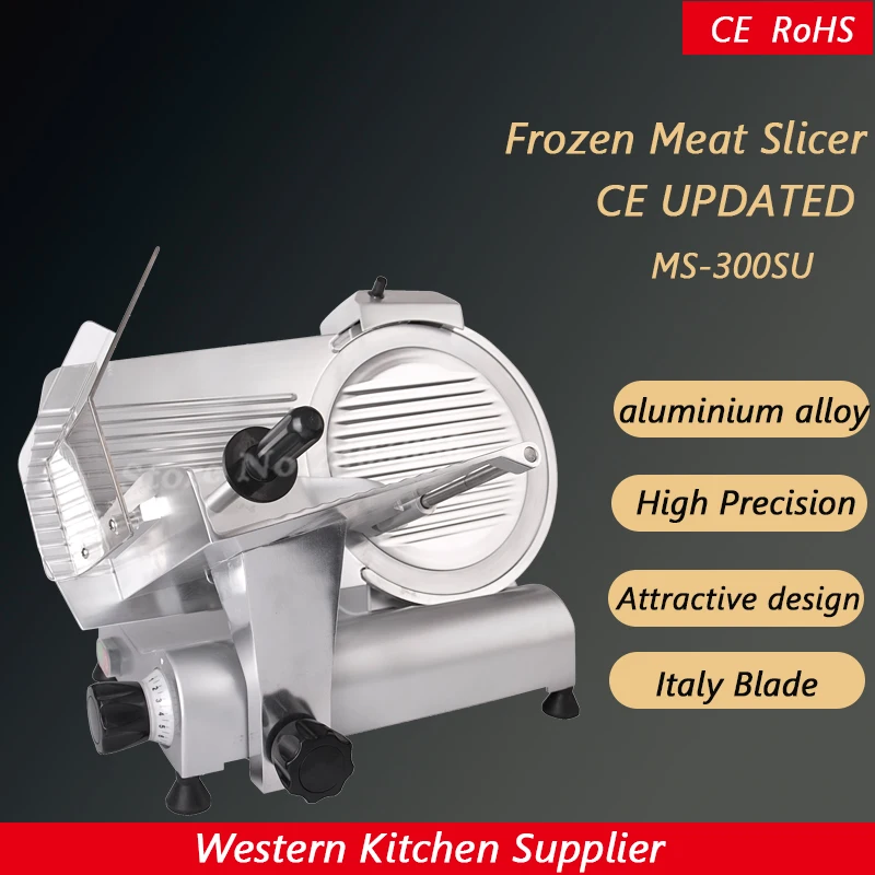 

Commercial 300mm blade 250w Electric Frozen Meat food Cutter Slicer machine