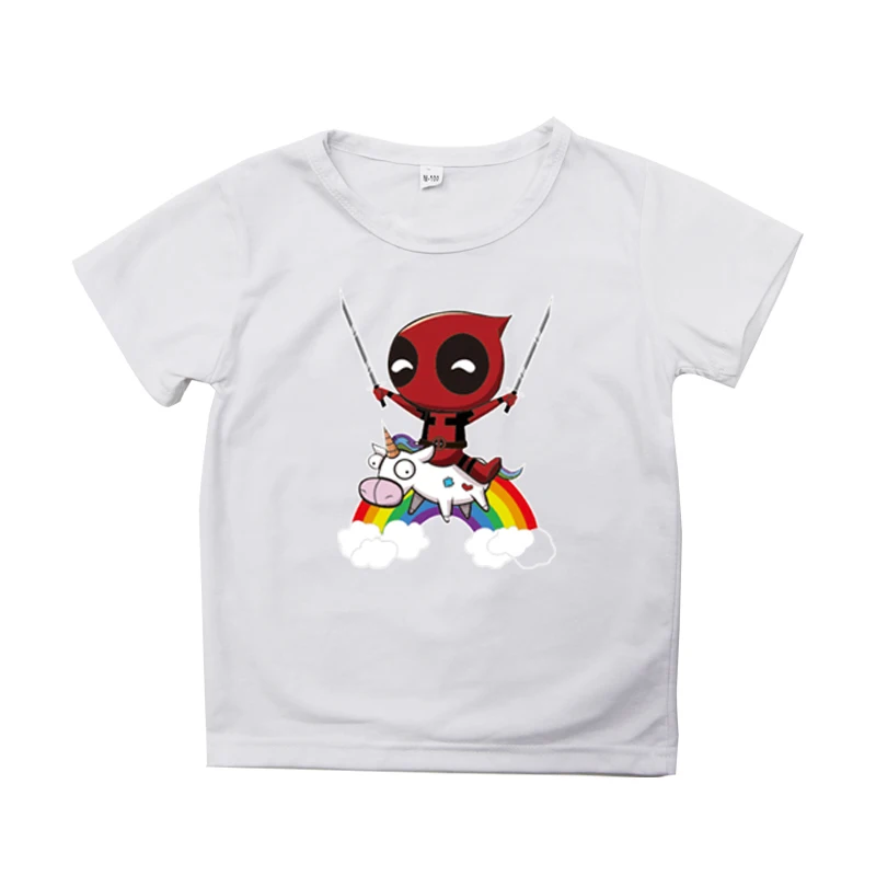 

Fashion New Arrival Kids Summer Clothing Print Deadpool Girls Tees Tops Boys Short T-shirt Clothes Baby T Shirt Children Tshirt