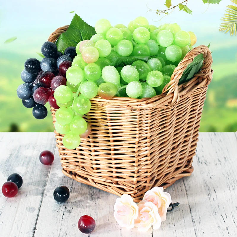 

2PCS Artificial Grapes DIY Artificial Fruits Plastic Fake Fruit for Home Garden Decoration Christmas Wedding Party Supplies