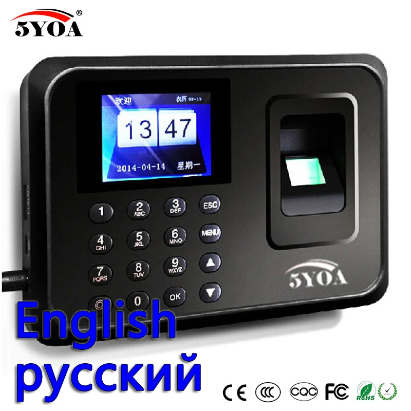 

Biometric Fingerprint Time Clock Recorder Attendance Employee Digital Machine Electronic Standalone Punch Reader