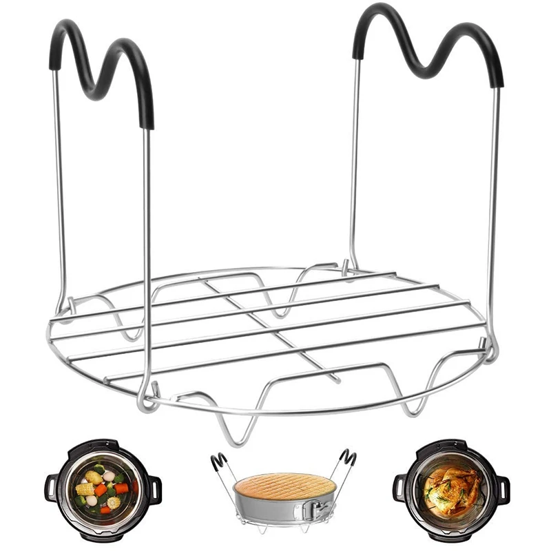 

HOT-Steamer Stand With Silicone Handles Is Compatible With Ready-To-Eat Pot Accessories 6Qt8 Quarts, Pressure Cooker Steam Rac
