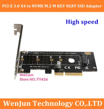 

high quality PCI-E PCI Express 3.0 X4 to NVME M.2 M KEY NGFF SSD pcie M2 riser card Adapter with free shipping