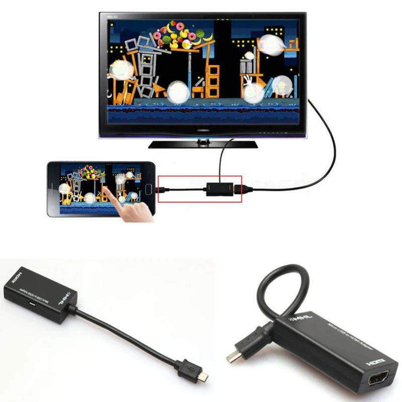 Мини микро USB 2 0 MHL к HDMI 1080P ТВ адаптер кабель HD 1080p для Samsung Galaxy Android конвертер|Кабели