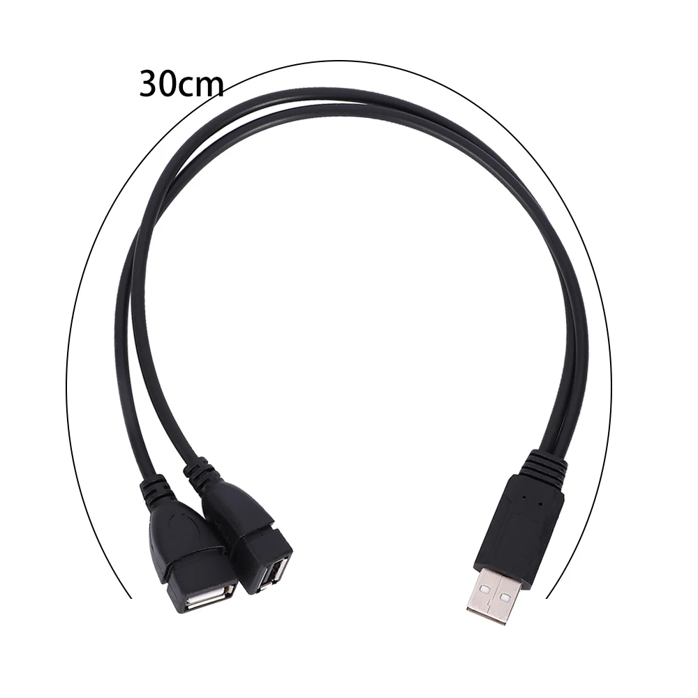 1x USB 2 0 A Male To Dual Female Data Hub адаптер питания Y Splitter зарядный кабель шнур Удлинительный