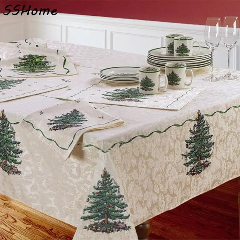 Tree Table Cloth Christmas Style Tablecloth Flag Runner Set AliExpress