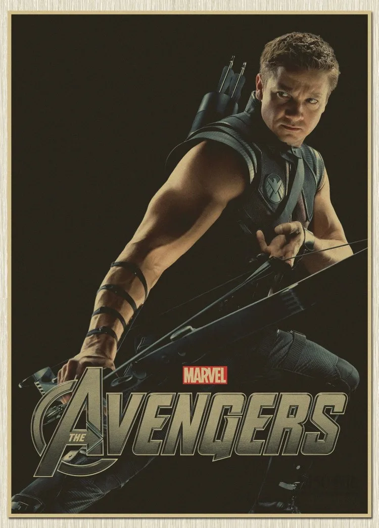 

Nostalgic Hawkeye Movie Poster Vintage old Paper The cuadros photography bar pub drawing Marvel Wall Sticker Home decoration