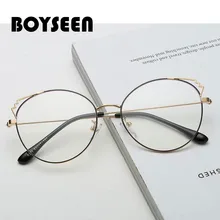 BOYSEEN Новая мода кошачьи уши Металл плоское зеркало мужские и женские очки кадр анти-синий свет оптические очки 6271