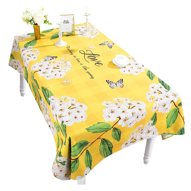 

Nordic Floral pattern Thicken Tablecloth Cotton Linen Coffee Tablecloth Restaurant Party Outdoor Home Decoration Table Cloth