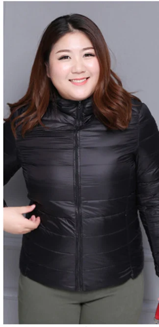 Супер большой ожирение женщин размера плюс s-6XL пальто ультра теплый светильник куртка-пуховик пальто куртки зимние пальто - Цвет: Черный