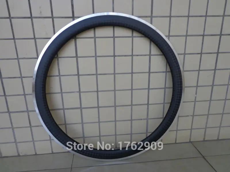 

1Pcs New 700C 50mm clincher rims Road bicycle matte 12K carbon fibre with alloy brake surface bike wheelsets rim Free shipping
