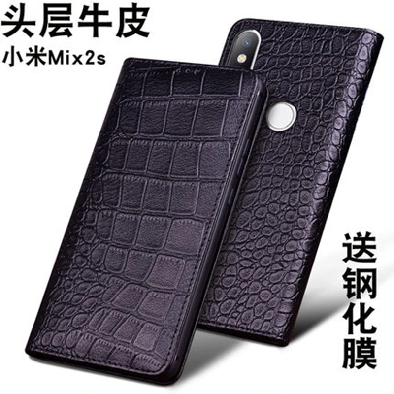 MIX 2 S чехол Роскошный чехол из натуральной кожи чехлы для Xiaomi MIX 2 S 5,99 дюймов модные крокодиловой сумка Бизнес флип телефон кожи