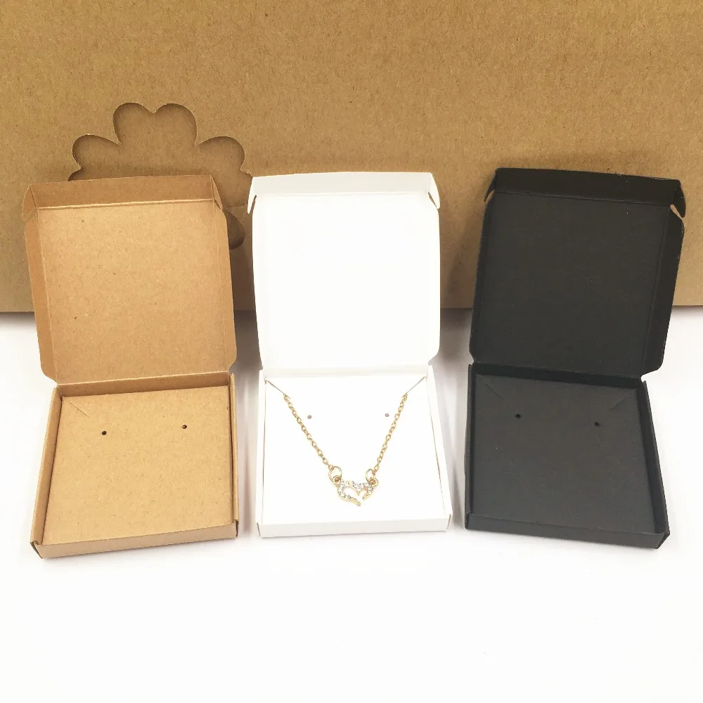 

24 set Kraft paper rectangle Box Jewelry Packaging Drawer Box Earring&Bracelet&Ring Gift Boxes accept customize