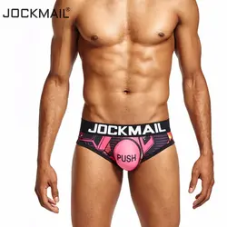 JOCKMAIL бренд печати пикантные для мужчин s нижнее бельё для девочек трусы мужские трусики U выпуклые пенис slip hombre cuecas Гей Нижнее