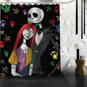 

The Nightmare Before Christmas Shower Curtain 3D Printing 12 Hooks For The Bathroom High Quality Polyester Fabric Bath Curtain