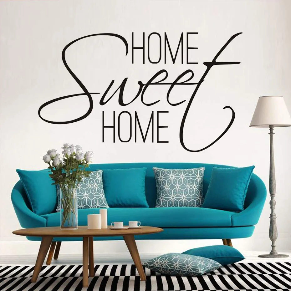 Home Sweet Home Quotes Wall Decal ,Bedroom Living Room Font Art Wall  Stickers Vinyl Removable House Decoration JD3542A1|Wall Stickers| -  AliExpress