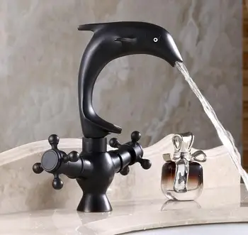 

Hot sale Dolphin Shape basin mixer bathroom hot and cold water sink faucets bath washbasin taps bathroom accessories