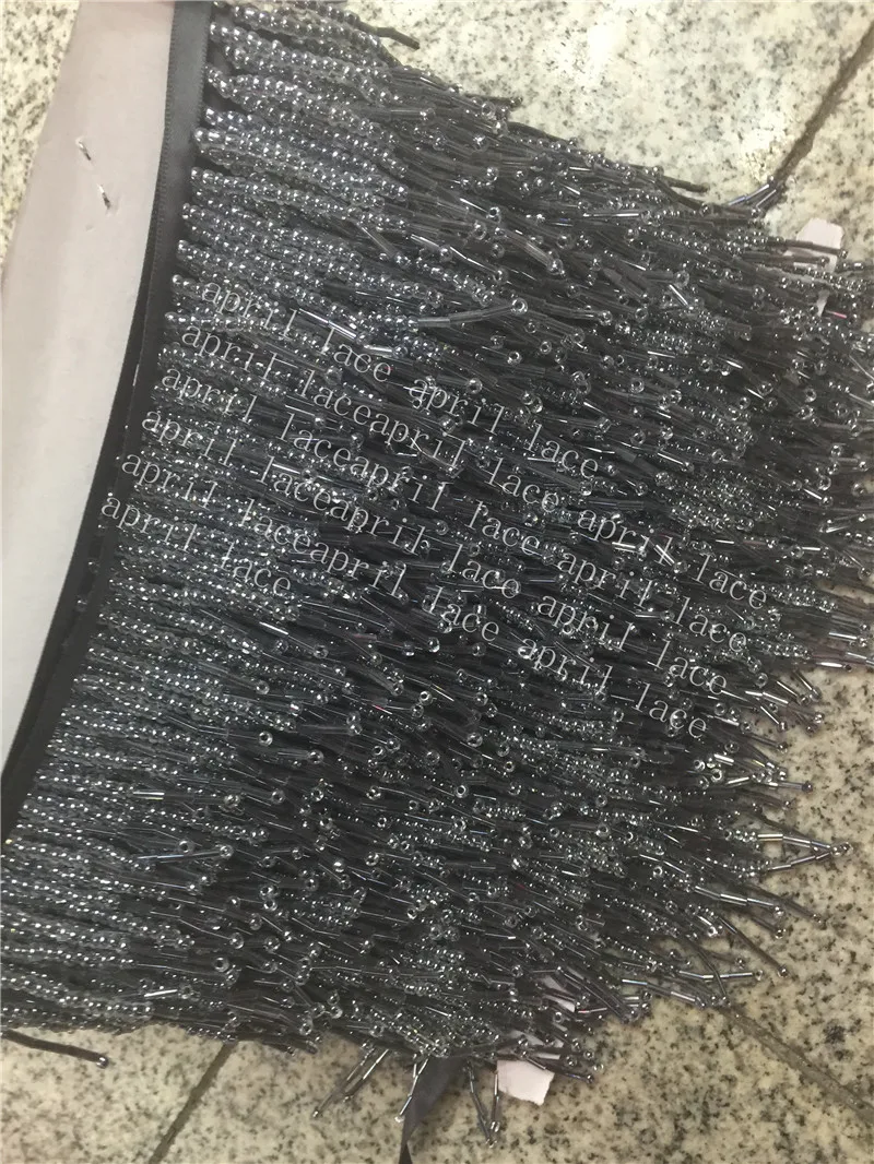 buy yy106 # 10 yards bag silver grey beads color 3 6cm width ribbon fringe tassel for bridal gown wedding dress decoration