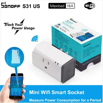 

Sonoff S31 US Wifi Smart Plug 16A Mini Smart Remote Controller Socket Home Power Consumption Measure Monitor Outlet Wi-fi Switch