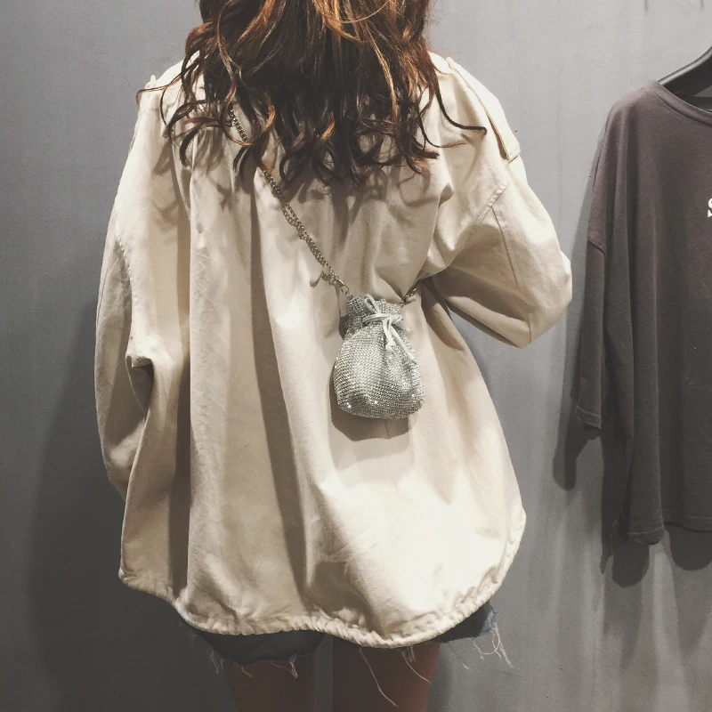 

New Diamond-studded Bucket Bag Summer Girl Chain Shoulder Messenger Bag Design Lady Bag Sweet Simple Cheap Handbag Mobile Wallet