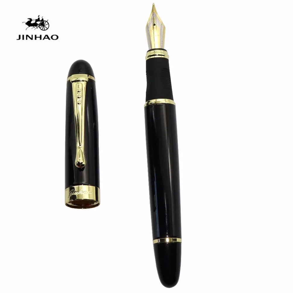 Jinhao X450 самопишущее перо полностью металлический золотой зажим роскошные ручки канцелярские принадлежности для студентов офисные школьные принадлежности