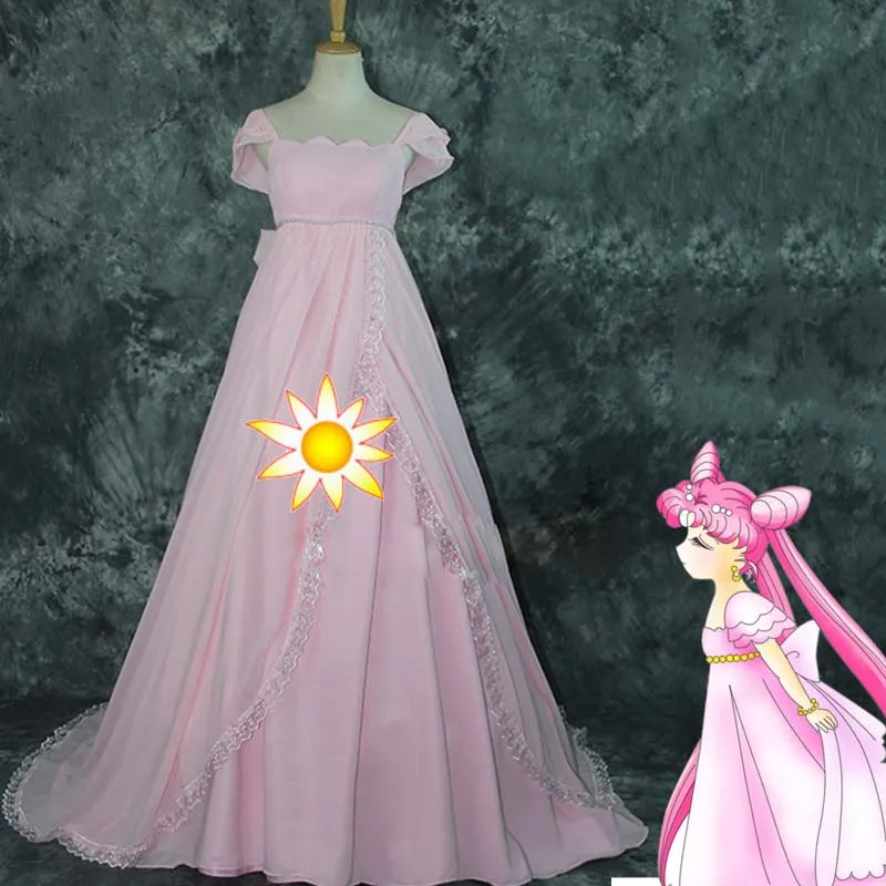 

Sailor Moon Cosplay Costume Pink Dress Sukino Usagi Small Lady Serenity Costume For Women Girls Halloween Party
