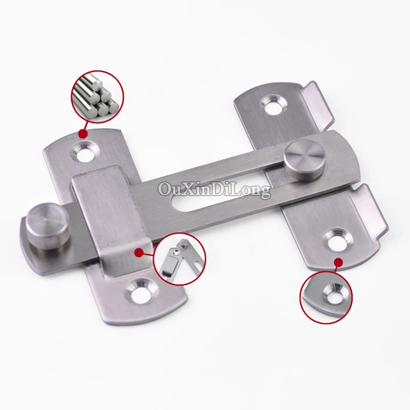 Популярно, 10 шт, Нержавеющая сталь дверная защелка запор с щеколдой раздвижные двери и окна шкаф захватывающий замок для дома свет гостиничных дверей безопасности