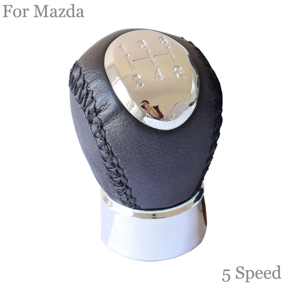 12 мм ручка переключения передач для Mazda 3/Mazda 5/Mazda 6/323 626 RX-8 premavy хром руководство 5 6 скоростей Рычаг переключения передач головка гандбола - Название цвета: 5 Speed