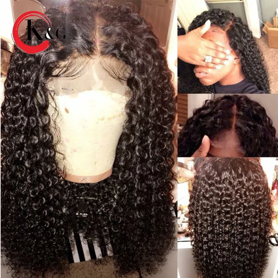 

Kun Gang High Density Lace Front Human Hair Wigs 250%Density Kinky Curly Brazilian Remy Hair Wigs With Baby Hair Pre Plucked