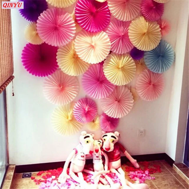 Birthday Decorations Paper Fans  Paper Fans Party Decorations - Paper  Hanging Craft - Aliexpress