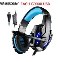 KOTION EACH G9000 USB Led Gaming Headphones with Microphone 7 1 Surround Sound Auriculares Game Headset