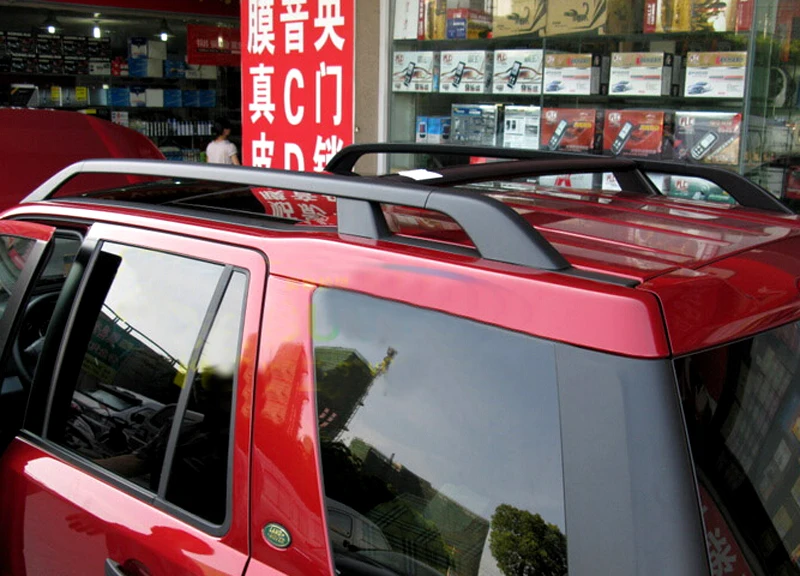 Black Roof Rack Side Rails Roof Rack Luggage Rail Rack Set For Land Rover Freelander 2