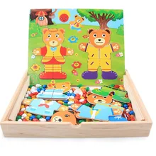 Творческий медведь туалетный гриб ногтей Puzzle Box деревянный колышек доска раннего обучения игрушечные лошадки для детей