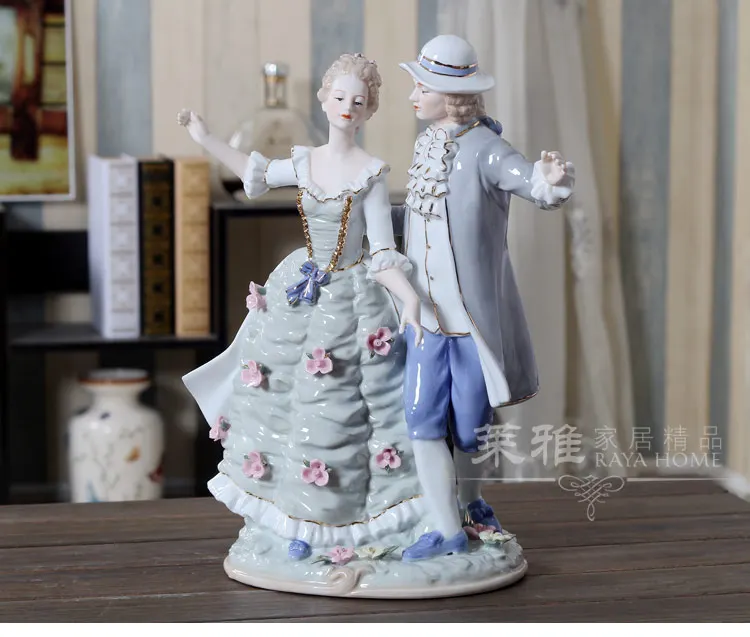 Европейская креативная керамическая статуя для влюбленных девушек, домашний декор, украшение комнаты, фарфоровые статуэтки, свадебные украшения