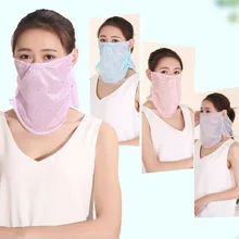 Для женщин и девочек Лето Защита от ультрафиолета рот маска для шеи Пылезащитный чехол с защитой от солнечных лучей, сладкий Карамельный цвет; босоножки со стразами; на ушных петлях рот-муфельная печь