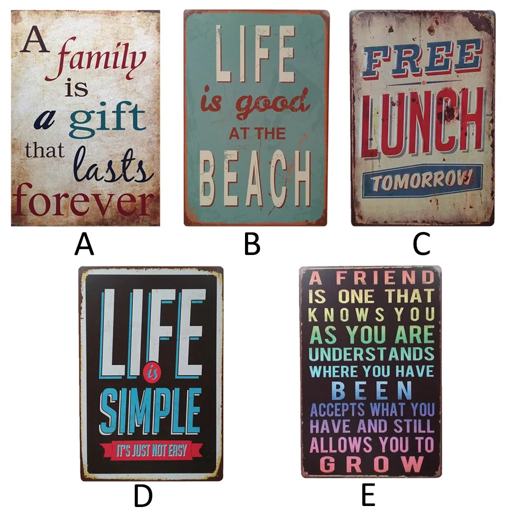 

Letter board Plaque Vintage Metal Plates Bar Cafe Pub Kitchen Decorative Signs Martini Wall Stickers Metal Poster Home Decor