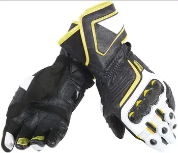 

Free shipping 2019 Dain Carbon D1 Long Adult Gloves Black/White/Fluo-Yellow Sport Racing gloves