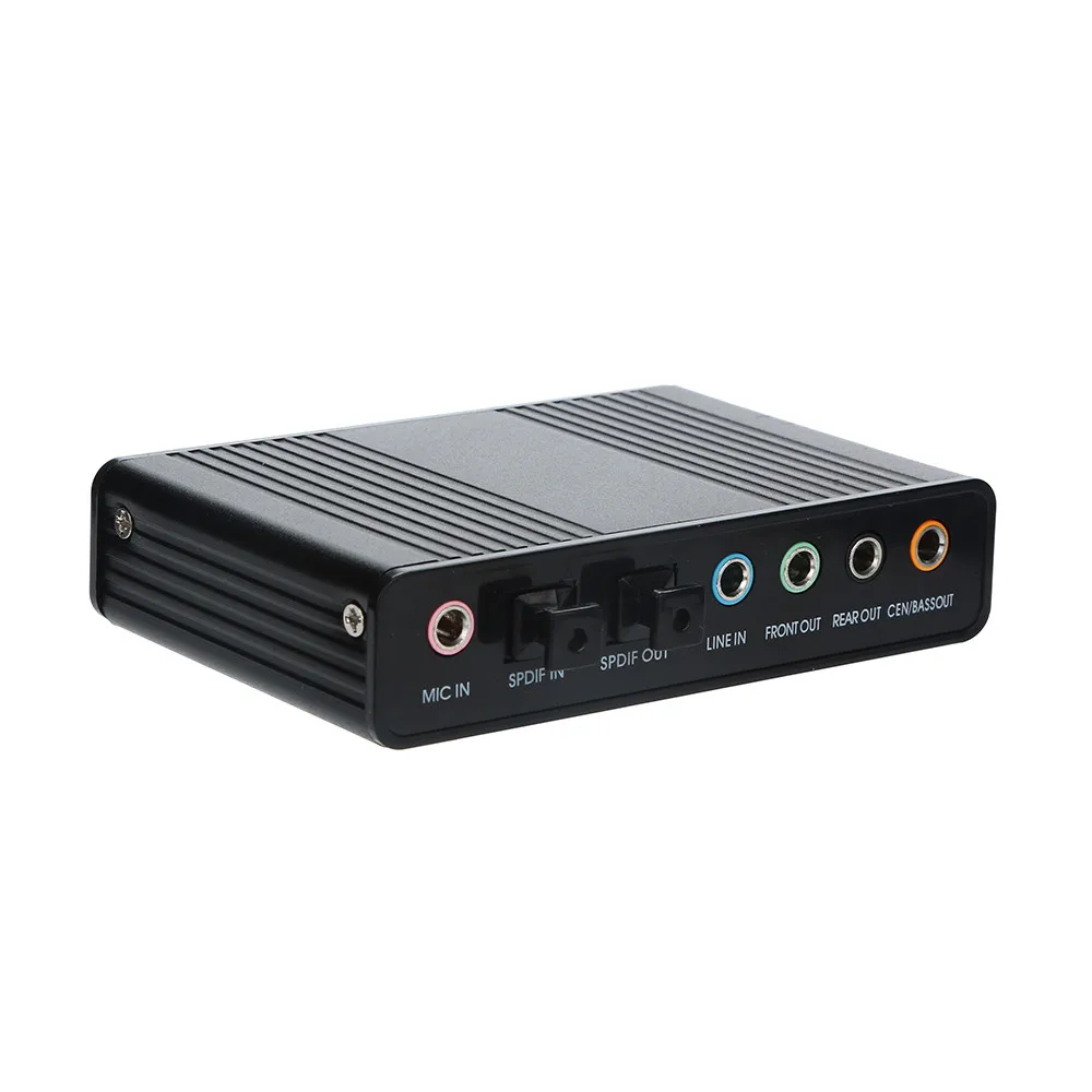 USB Внешняя 6 канальная оптическая звуковая карта 5 1 SPDIF аудио 3 мм Mic in Jack