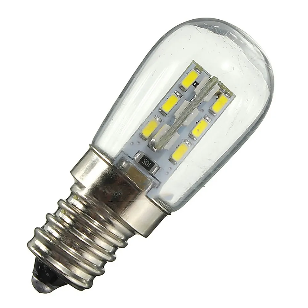 Светодио дный лампы E12 2 Вт AC220V 3014SMD 24 светодио дный Стекло тень 360 градусов угол освещения теплые/холодный белый для швейных