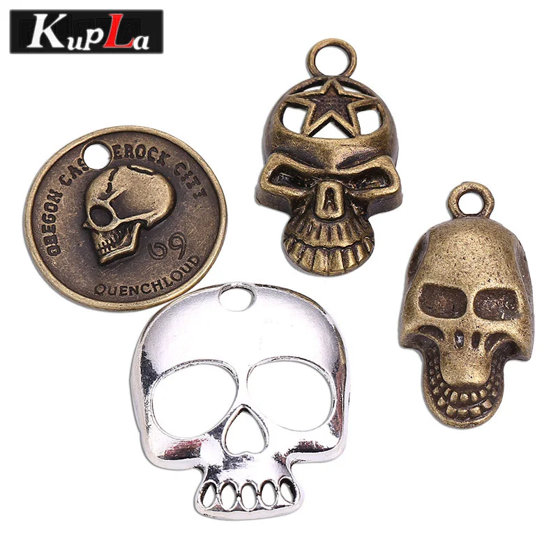 Buy Vintage Metal Mixed Skull Charms Diy Jewelry