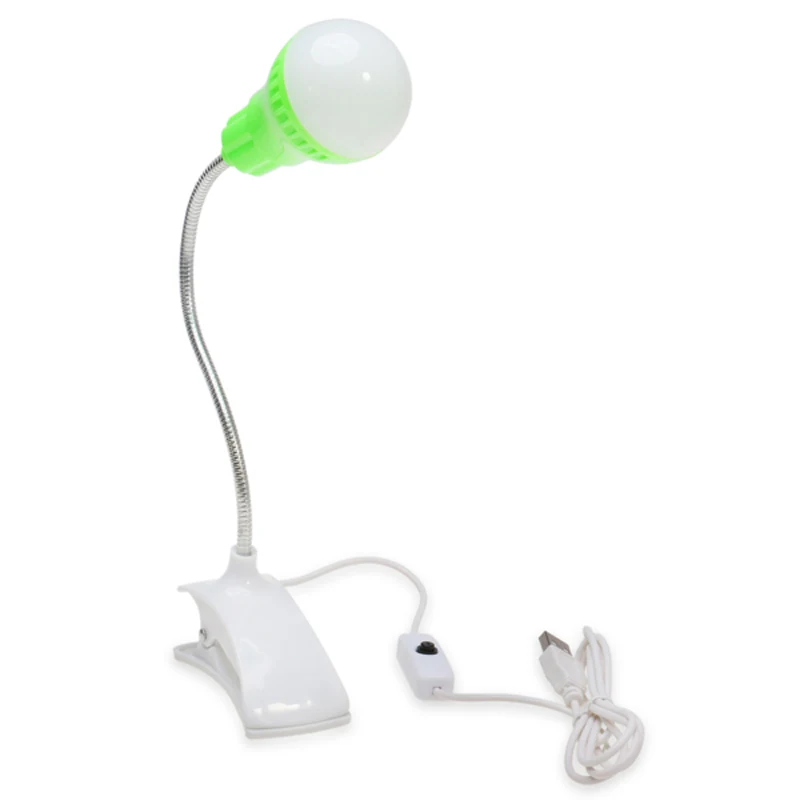 Гибкая яркая настольная лампа для кровати, Настольный светильник, мини светодиодный USB светильник для чтения, компьютерная лампа с зажимом для ноутбука