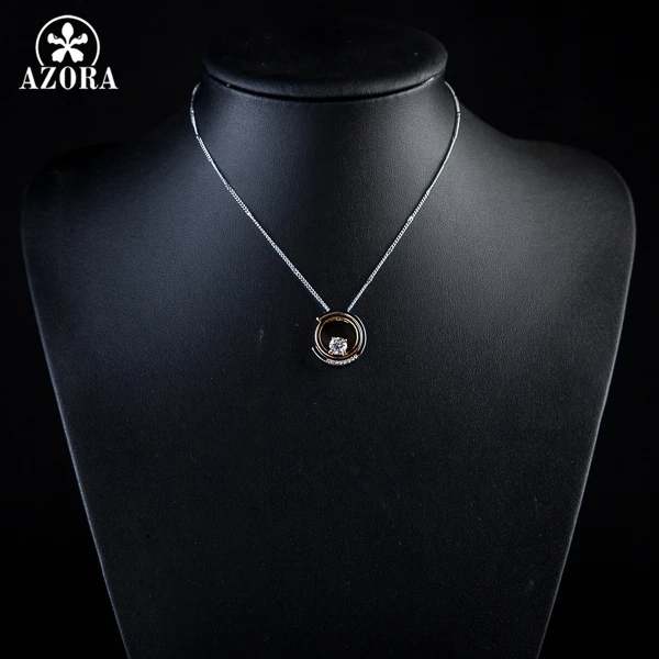 Классическое ожерелье AZORA TN0075 с белым золотом и австрийским кристаллом|crystal pendant