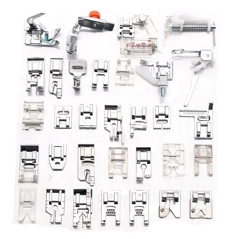 32/42 шт набор прижимных лапок для домашней швейной машины для певицы, брата, Тойота, швейные машины с низким хвостовиком, аксессуары
