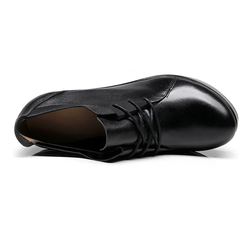 Женские туфли на танкетке со шнуровкой размера плюс 33-41 г. Осенние туфли-лодочки на платформе женские черные офисные туфли на высоком каблуке Дамская обувь 11 см