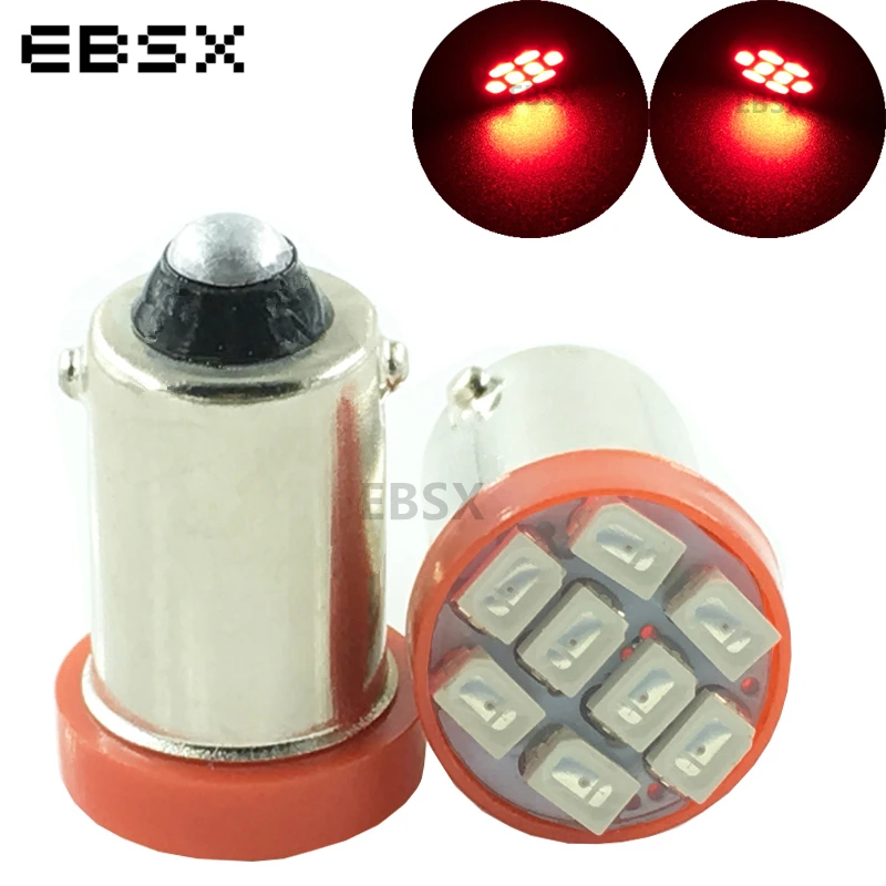 EBSX 100 шт. Автомобильные светодиодные лампы BA9S 1206 8SMD 3020 LED T4W 8 Smd клиновидная