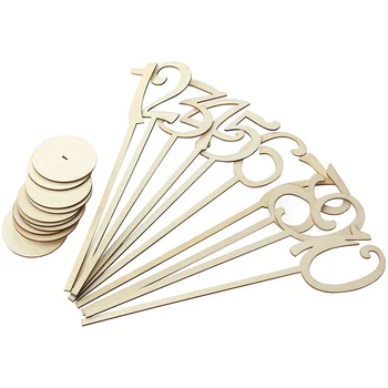 

20pcs set Wooden Place Holder Table Number Figure Card 1-20 Digital Seat for Wedding Decoration Event Party Supplies