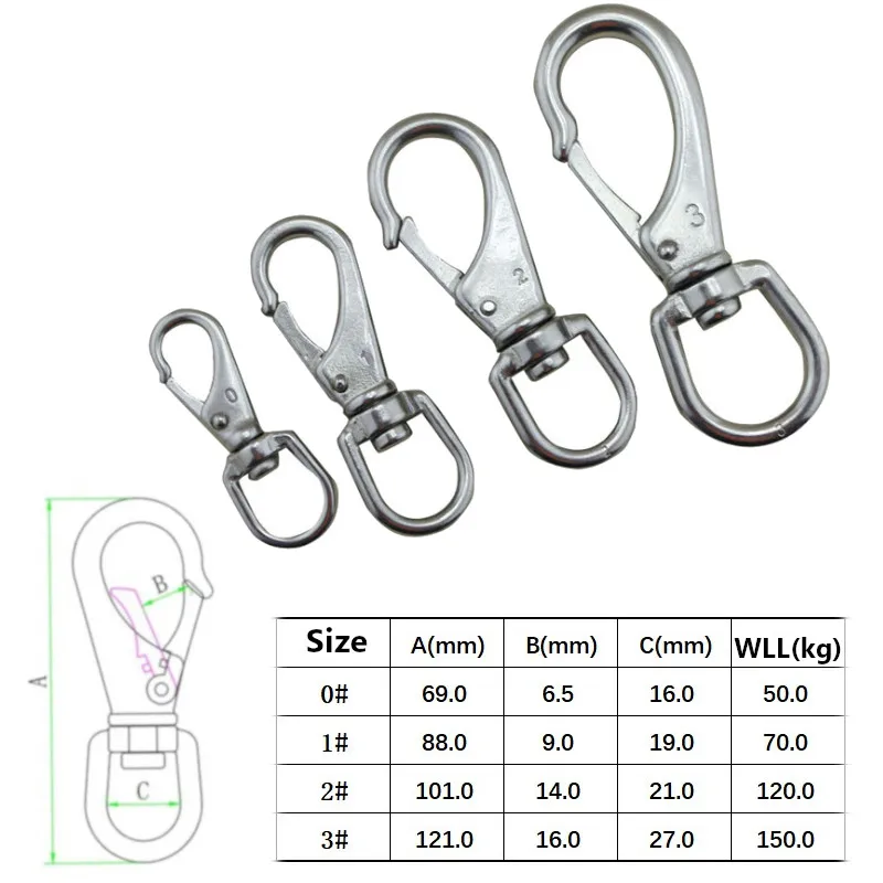 STEEL DOUBLE EYE SWIVEL RINGS DOG LEAD ANTI TANGLE HOOKS CLASPS BOAT CHAIN ROPE