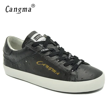 

CANGMA Italian Designer Women Sneakers Casual Shoes Hot Sale Womans Breathable Flats Female Shoes Black Genuine Leather Footwear